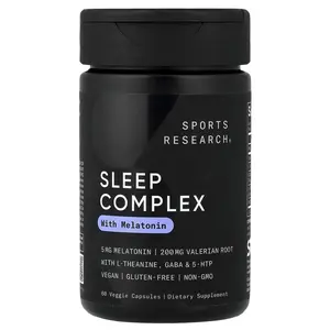 Sports Research Sleep Complex with Melatonin, 60 Veggie Capsules