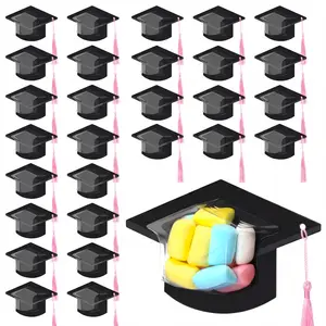30 Pcs Graduation Cap Candy Card 2026 Class Grad Candy Dome Greeting Card Gift with Tassel Chocolate Holder for Friend Students Teachers School Party Favors Candy Holder Graduation Gifts Supplies