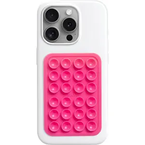 Silicone Suction Phone Case Adhesive Mount - Anti-Slip Holder, Hands-Free Fidget Toy, Phone Accessory for Iphone and Android - Sticky Grip for Selfies, Videos, and Tiktok - Hot Pink Sucky