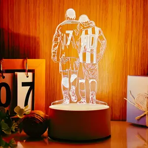 Football Player Silhouette Night Light, Nightlight For Bedroom, USB Powered, Eye-Care Warm Light, Button Switch, Perfect for Bedroom Decor and Sports Fan Gift