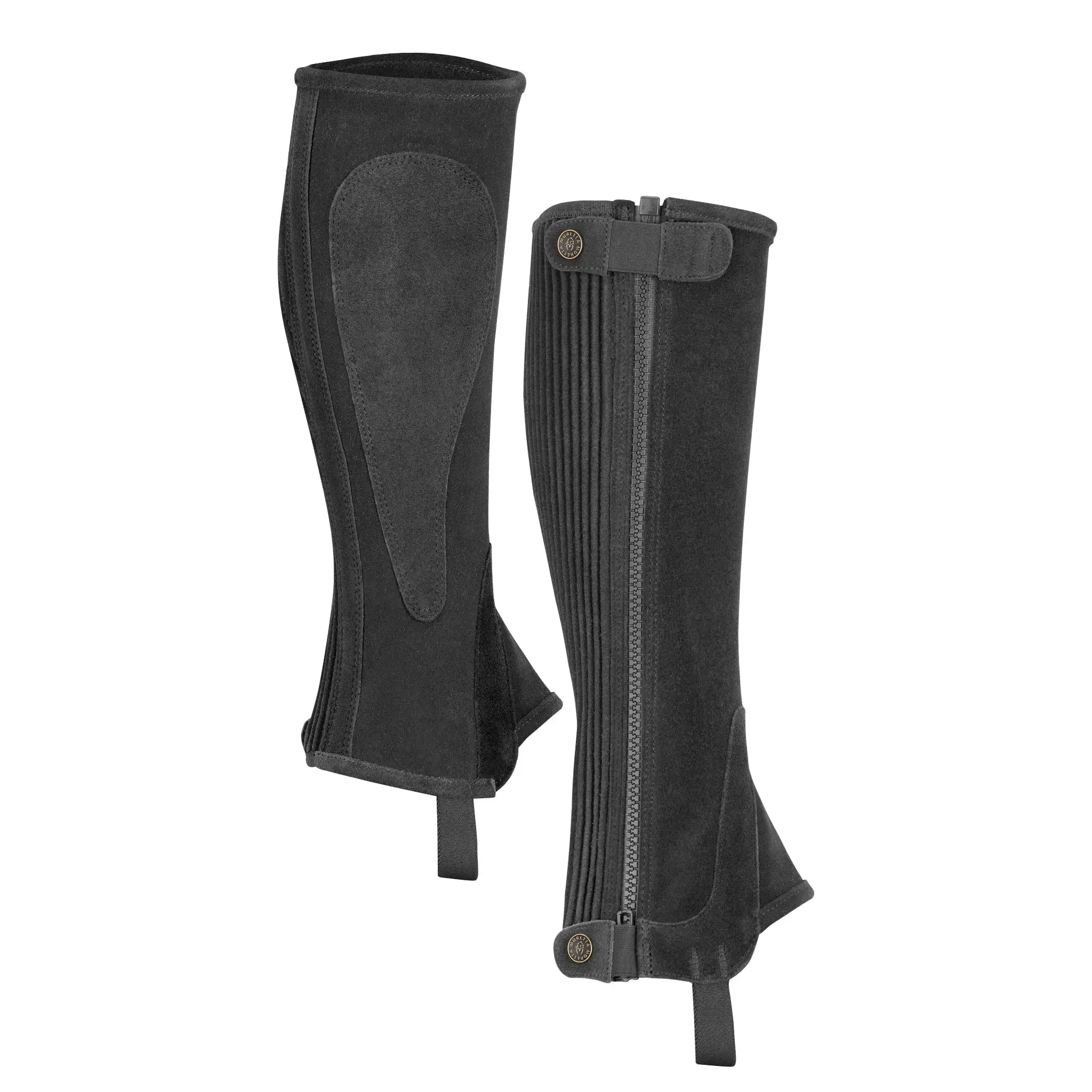 Shires Moretta Suede Half Chaps – Classic Leg Protection Black / Large / Adult