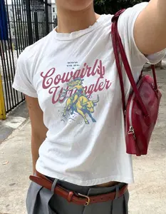 Baby Tee Lesbian Aesthetic, Gay Cowgirl Graphic Tee, Western Subtle Lesbian Gift, Sapphic Queer Fashion, WLW Femme Subtle Pride