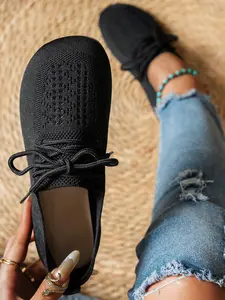 Women's Lightweight Breathable Comfort Flat Shoes, Home Commute Lightweight Slip Ons Single Shoe, Casual Daily Wear Footwear