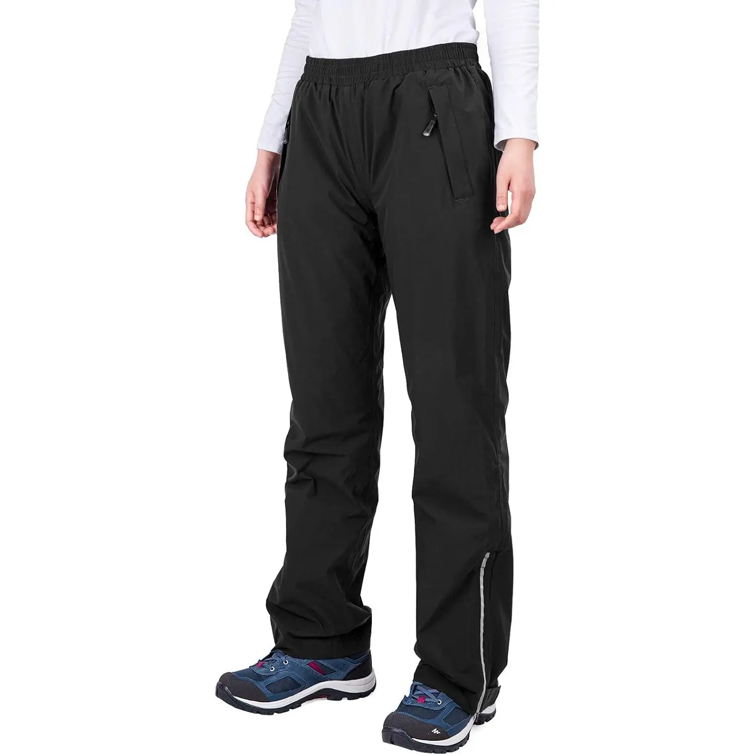 Women's Rain Pants, Lightweight Waterproof Rain Over Pants, Windproof Hiking Pants for Outdoor, Fishing, Rainy Day