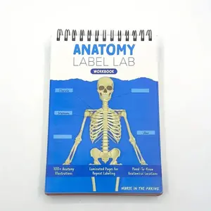 Anatomical Tag Lab Workbook, over 100 Full-Color Dry Erase Anatomy & Physiology Study Guides, Human Body Diagrams, Medical Terminology