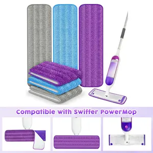 15x4.7inch Mop Pads Refills Set fo 6 Microfiber Reusable Replacement Mop Pads Flat Replacements Heads for Wet Or Dry Floor Cleaning and Scrubbing - Home Improvement.