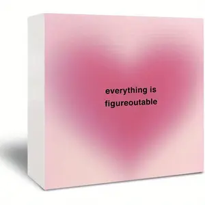 Christmas Halloween Decoration, Pink Office Wooden Sign Rectangle Design - Inspirational Desk Decor for Women, Preppy Girly Office Decor, Home Decor Products, Decoration Items, Everything Is Figureoutable Decorations for Home Tabletop Shelf Desk 5x5 Inch