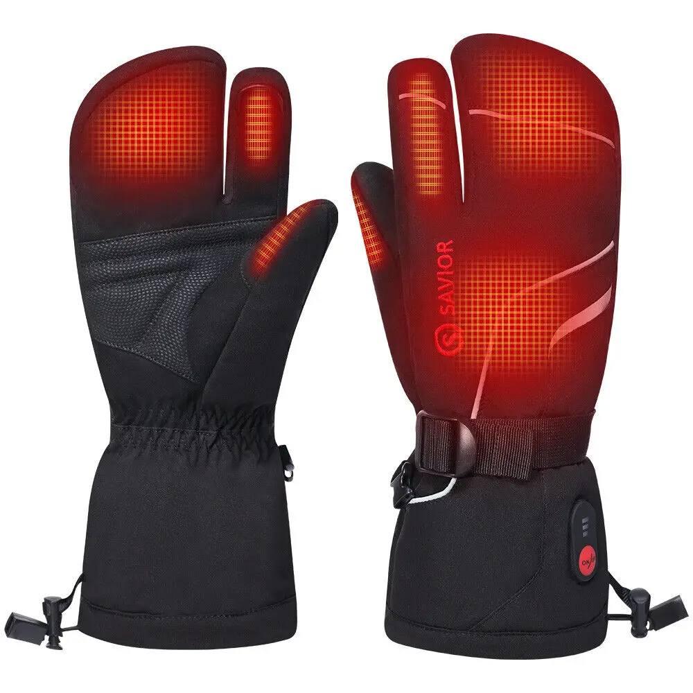 SAVIOR HEAT Heated Motorcycle gloves Winter Skiing Electric Glove Rechargeable gloves men