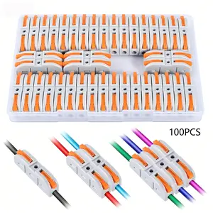 Universal Quick Wire Connector Kit 50-100Pcs Lever Type Electrical Connectors for House Wiring Car Repai Wire Connection Kit for Home Appliance & Auto Use