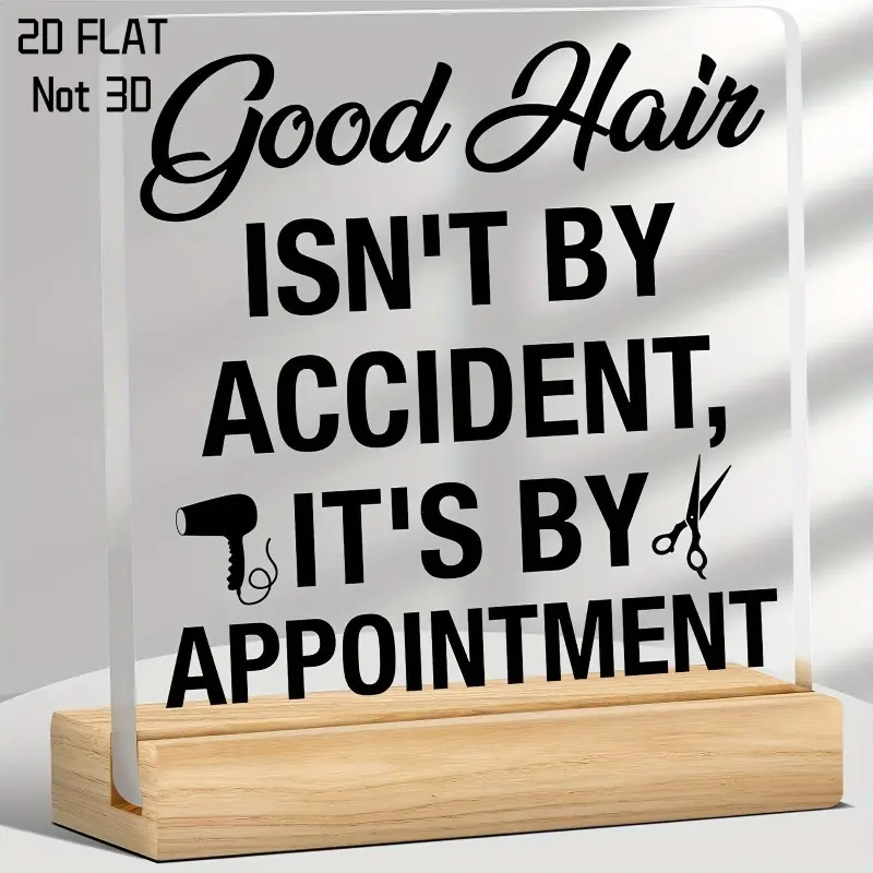 Hairdresser Themed Acrylic Desktop Plaque, 2D Flat,Creative Desktop Decoration, Inspiring Quotes, Decorative Ornament for Home Salon & Barber Shop, Gift, Signs, Acrylic Signage Plaque