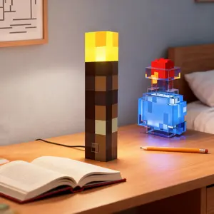 Upgraded Pixel Torch Night Light – USB Pluggable LED Wall Lamp | 4-Color & 7-Color Night Light, Handheld Flashlight for Kids Room, Holiday Party & Creative Home Decor,