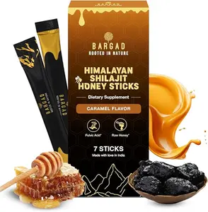 Pure Himalayan Shilajit Sticks with Organic Honey & Caramel (7 Count) | Easy Single Use Shilajit Sticks | Boosts Energy & Immunity with 85+ Trace Minerals, 75%+ Fulvic Acid