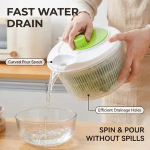 On Sale 2pcs Salad Spinner Vegetable Washer & Dryer – 4-in-1 Colander Bowl for Fruits & Veggies, Kitchen Strainer Basket, Easy Drain Food Prep Tool  container