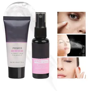 2pcs/Set Hydrating Makeup Primer + Long-Lasting Setting Spray, Invisible Pores, Anti-Fading Face Makeup Cosmetics Set For Women