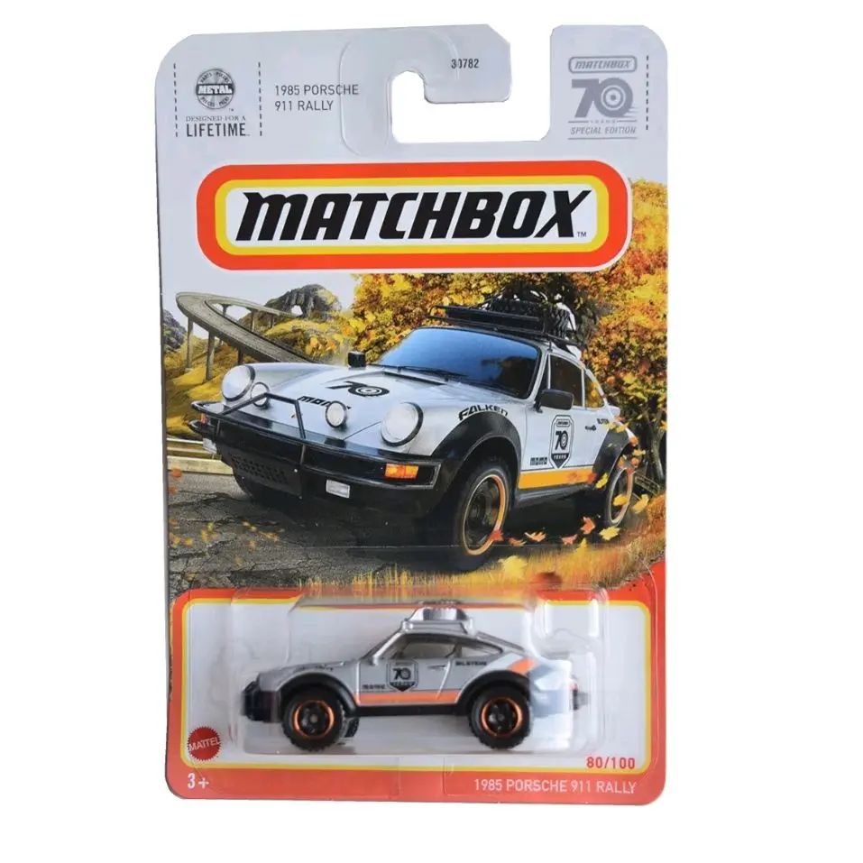 Matchbox 1985 Porsche 911 Rally 70 Years 80/100 Limited Edition 1:64 Scale Model Diecast Toy Car, Collectibles Set for Racing Enthusiasts, Matchbox Car, Model Cars