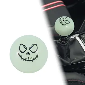Brand New Funny Halloween Skull Smile Glow In Dark Green Ball Manual Gear Shift Knob