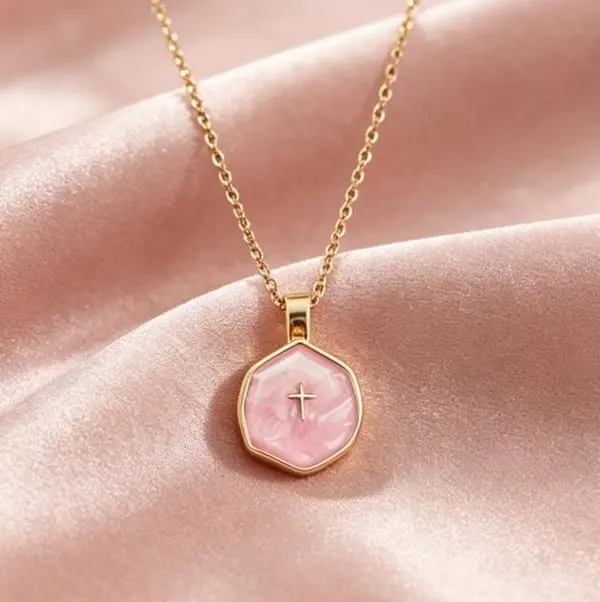Unique Oil Cross Pendant Necklace for Women -Dainty 14K Gold Plated Cross Pendant Necklace, Everyday Simple Cross Charm Choker Minimalist Religious Jewelry Cute Trendy Gifts For Mother's Day