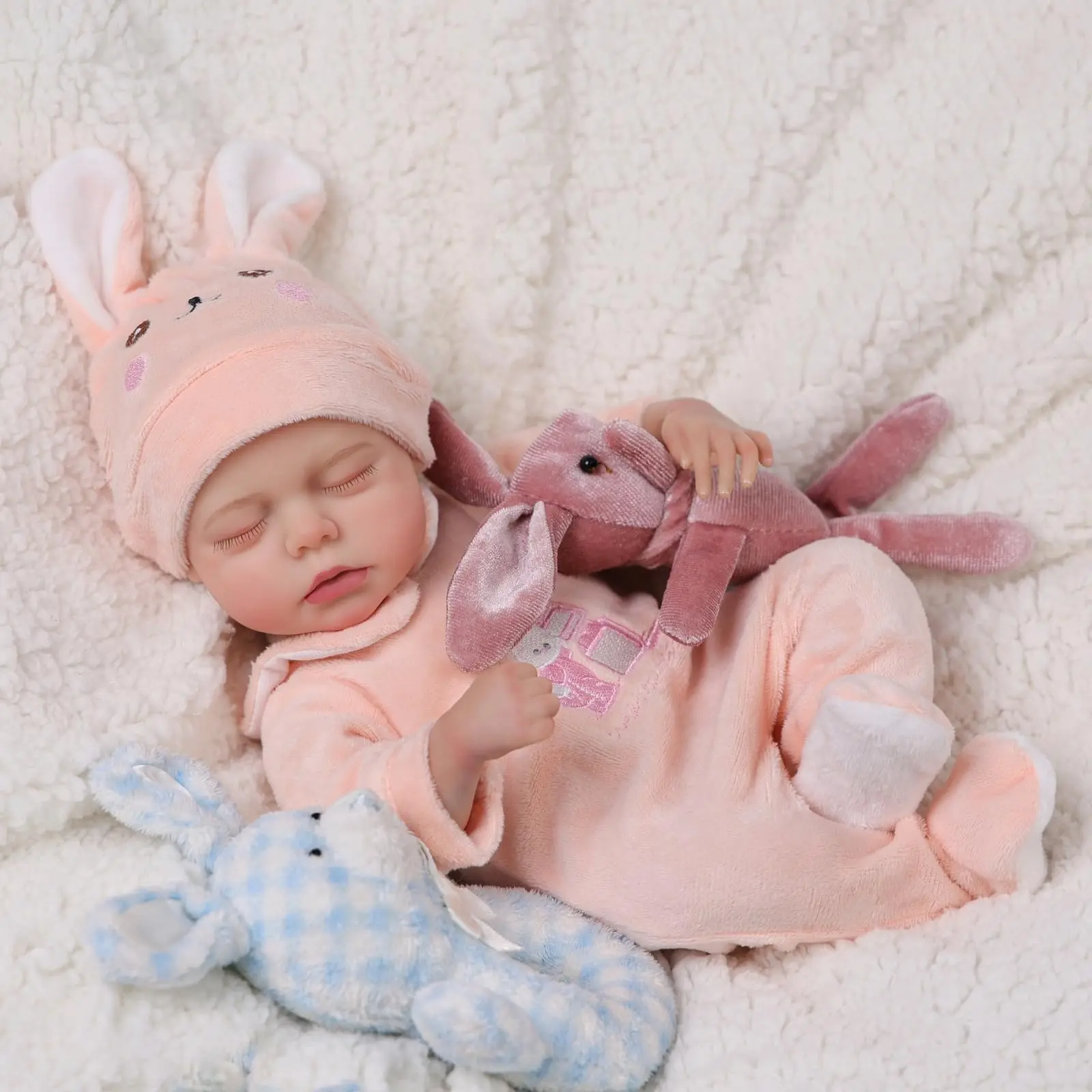 BABESIDE 12 Inch Lifelike Reborn Baby Dolls, Realistic Baby Doll Sweet Sleeping Soft Vinyl Real Life Baby Dolls Cute Girl with Toy Accessories Gift Set for Kids Age 3+