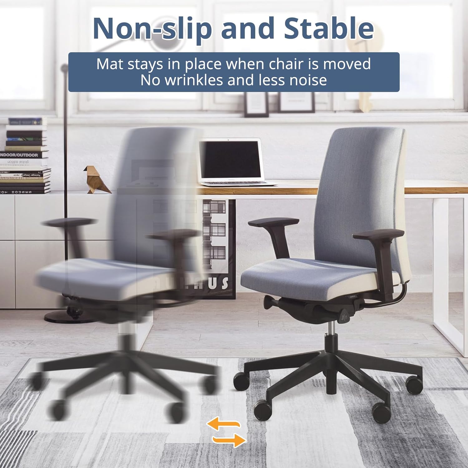 Office Chair Mat, Chair Mat for Hard Floors 48 x 60 Inches, Modern Desk Chair Mat, Floor Mat for Office Chair Low Pile, Non Slip Mat for Under Desk Hardwood Floor, Computer Chair Mat for Hardwood