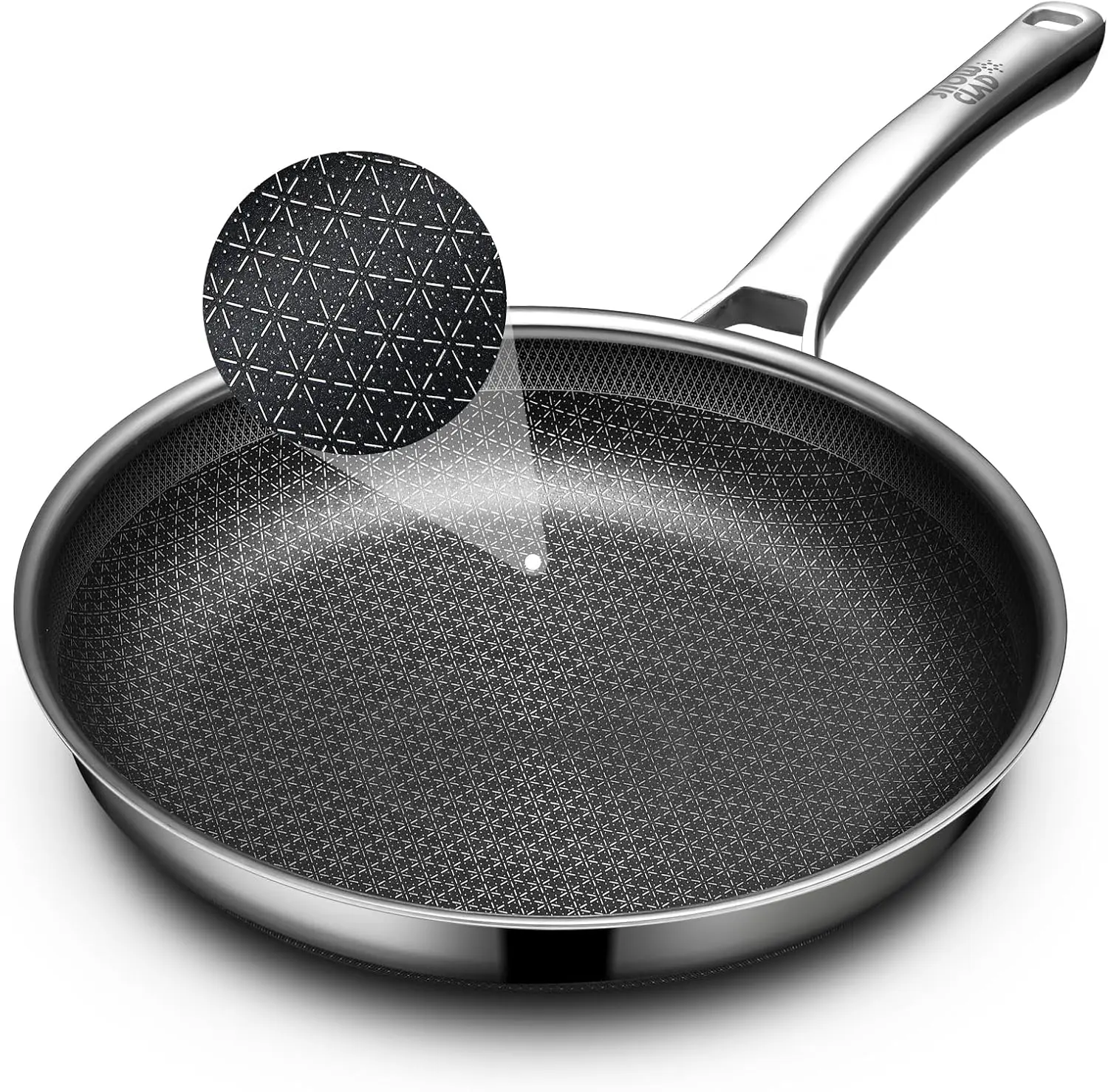 Non Stick Frying Pans, 15/20 inch Hybrid Frying Pans Nonstick,non stick Stainless Steel Skillets, Dishwasher and Oven-Safe Chef Pan, Induction Compatible Cooking Pan, PFOA Free Cookware