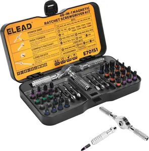 40 in 1 Magnetic Ratchet Screwdriver Set, Multi Bit Magnetic Ratcheting Screwdriver Set with Detachable Ratchet Handle, Repair Tool Kit for Computer Bicycle Furniture DIY, dealsforyoudays