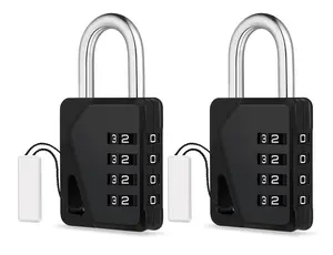 ZHEGE 4 Position Locker Combination Lock, School DIY Namebrand Combination Lock, Work Locker, Easy to Read White Number Padlock gym locker 2pcs