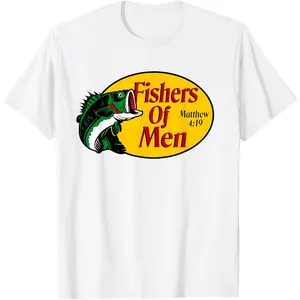 Fishers of Men Matthew 4-19 Bible Christian Fishing Lovers T-Shirt