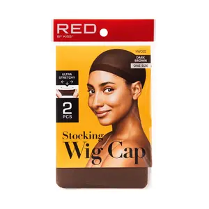 KISS - RED STOCKING WIG CAP 2PCS (DARK BROWN)