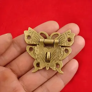 1pc Antique Butterfly Lock Clasp, Metal Zinc Alloy Catches with Vintage Finish for Jewelry Box and Wooden Case, Jewelry Clasps and Closures