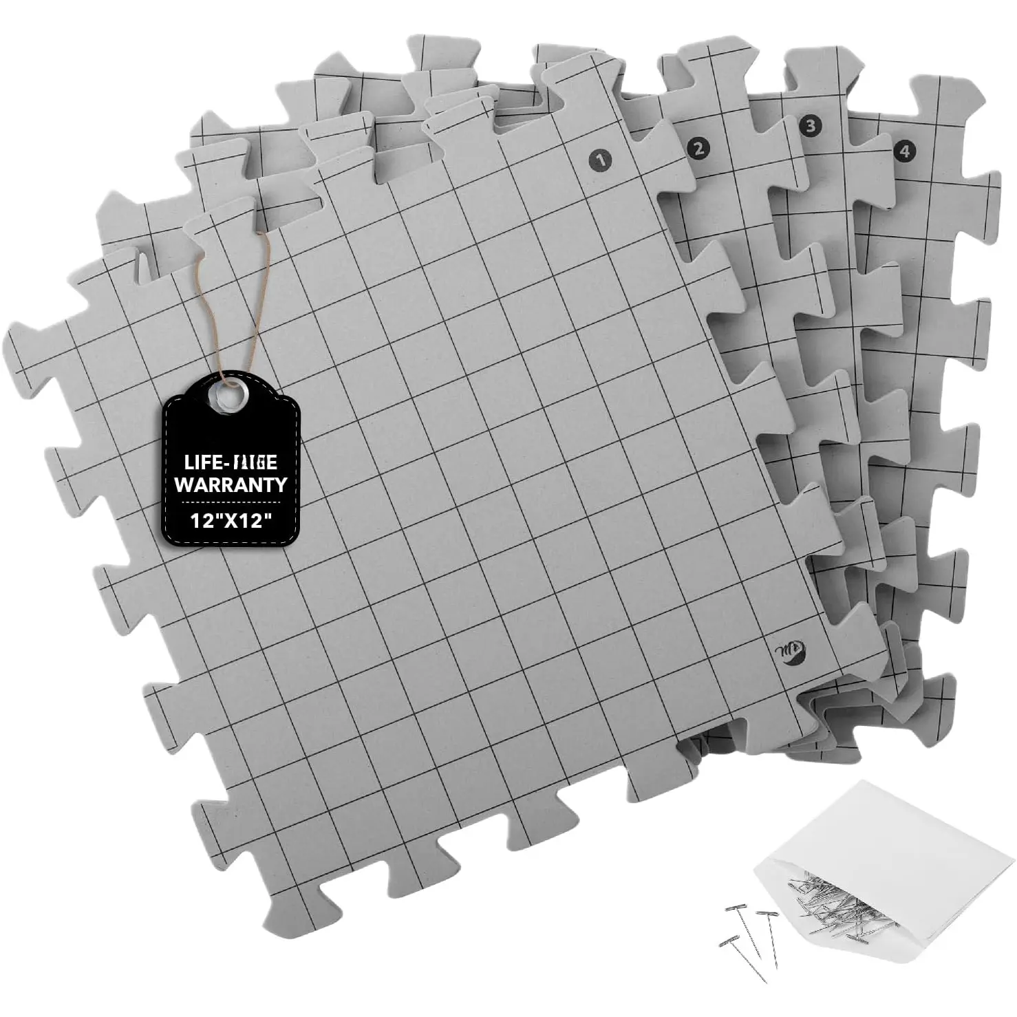- Interlocking Blocking Mats, 12"x12", 4 Pack, Blocking Mats for Knitting & Crochet Projects with 50 T-Pins, Knitting Blocking Mats and Pins, Crochet Blocking Board for Crocheting