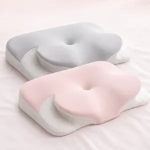 GEECO Upgraded Cooling Cervical Pillow for Neck Pain, Ergonomic Contoured Memory Foam with Breathable Ice Silk Pillowcase, Orthopedic Support for Side & Back Sleepers