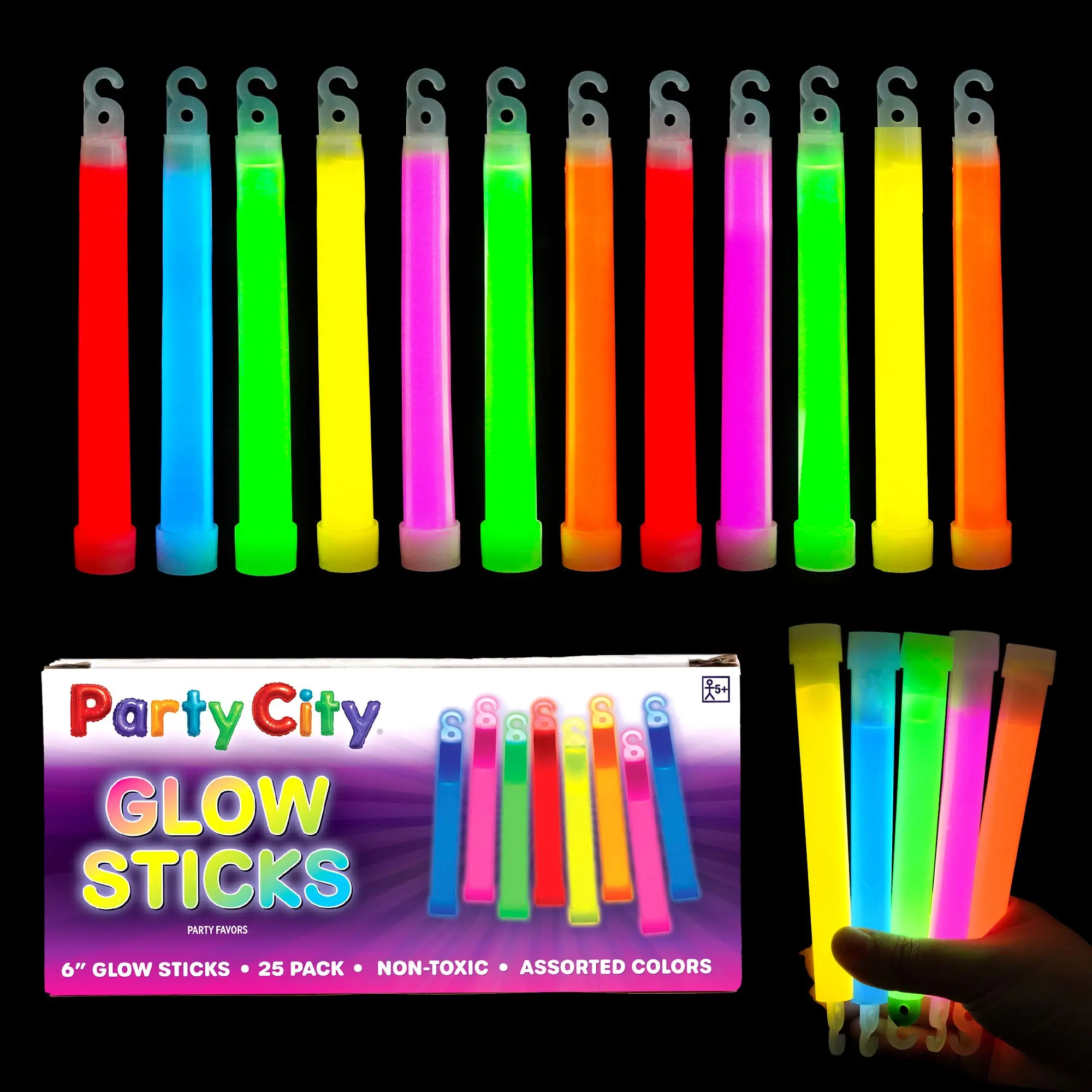 Party City 6" Glow Sticks Bulk Pack Multicolor - 25pk Party City 6" Glow Sticks Bulk Pack Multicolor - 25pk