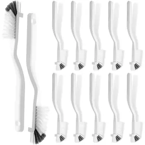12-piece kitchen cleaning brush set, suitable for cleaning sinks and bathroom corners, the right-angle mini brush is suitable for deep cleaning of tile gaps, household dishwasher tile lines, window tracks, etc., equipped with a hard-bristled brush