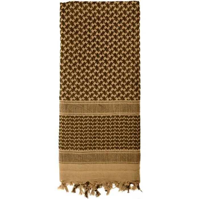 Coyote Brown Lightweight Tactical Desert Shemagh Keffiyeh Scarf, 42x42in Square Multi-Use Fashion Clothes Accessory for Outdoor Activities