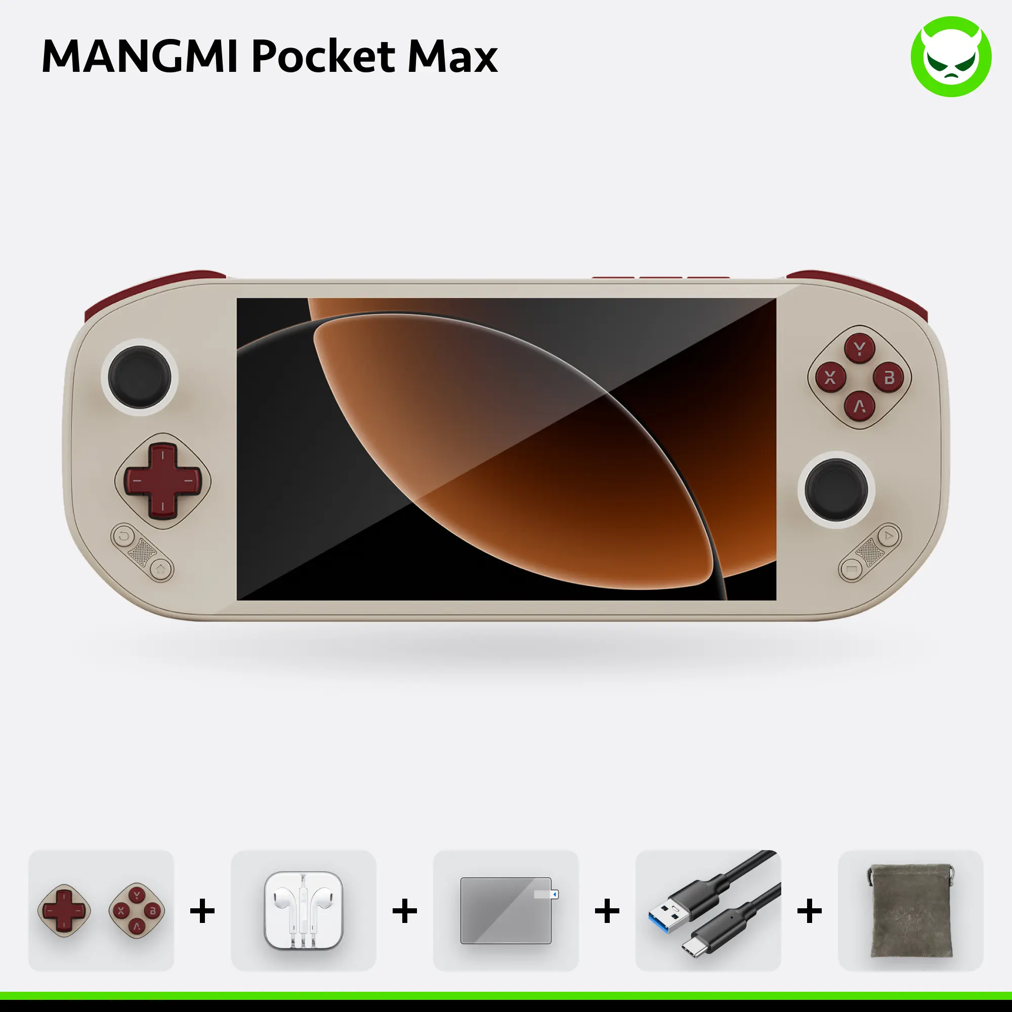 MANGMI Pocket Max【Ready to Use】Handheld Console SD865【Buy 1 Get 1 Micro-Switch Module Set + 1 Volvet Pouch + 1 Wired Earphone + 1 Screen Protector + 1 Type-C Charging Cable】7-inch AMOLED 1920 x 1080 8000mAh Android 13 Gift Package
