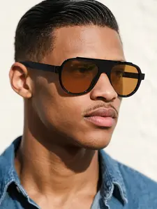 Unisex Retro Aviator Sunglasses, Trendy Casual Sunglasses, Lightweight Durable Fashion Shades, Perfect for Vacation Casual Wear & Holiday Gifts