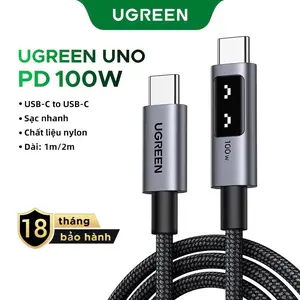 mall inline badgeCáp sạc nhanh UGREEN Uno 100W Type C E-Marker cho iPhone 16 Pro Max cho iPhone 15 Series Samsung S25 Ultra