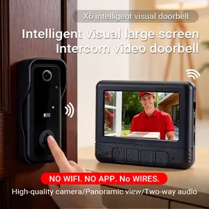 Video Doorbell Camera with Screen, No App, No WiFi, Night Vision, Two-Way Talk, No Wiring, 130° Wide Angle, High Sensitivity Motion Detection, Built-in Battery, No Subscription Required, Easy Install, MothersDayGift, Summervibes