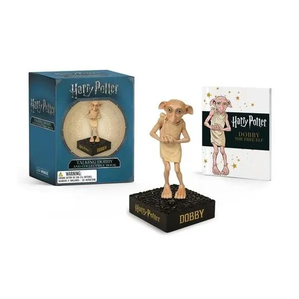 Harry Potter English Talking Dobby Elf Polyresin Miniature Figurine - 0.2 lbs, 2.9" h x 3.9" l x 1.8" w, Batteries Included, Running Press Collector's Edition Children's Literature & Art Mixed Media Book