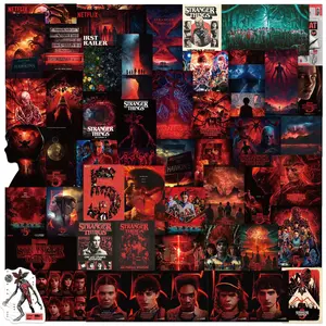 50pcs Stranger Things Season 5 Decorative Sticker Pack, Hot TV Show Decal Set with Memorable Moments and Thematic Artwork for Journaling & Guitar Notebook, Flat Design