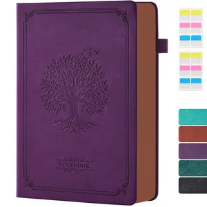 Vintage Leather Journal Notebook | 320 Pages Hardcover Lined Journal for Women/Men with Tree of Life Design Cover, Inner Pocket, A5 Size, Embossed, College Ruled, 5.6" x 8.3"