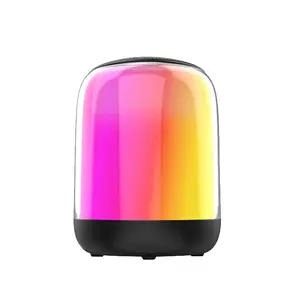 Wireless Subwoofer Mini Speaker with Ambient Light, Portable Handheld Small Bluetooth Speaker with Card Slot