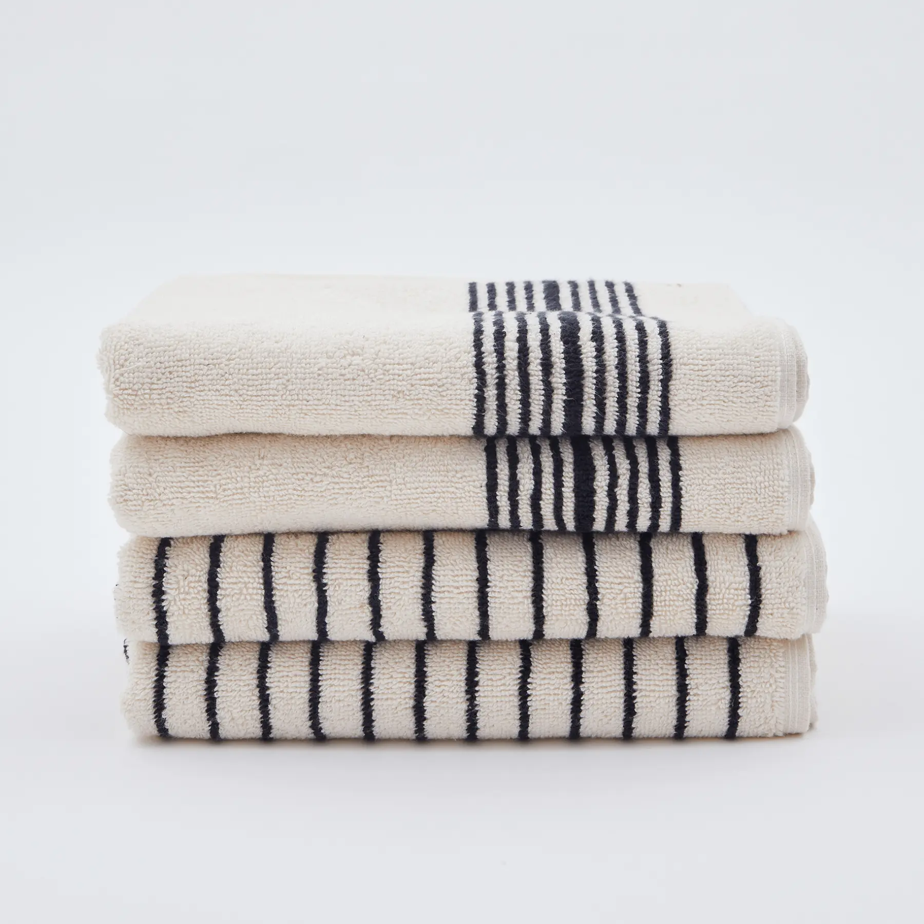 Striped Turkish Cotton Towel Set, Oversized Bath + Hand Towel, Plush & Soft, Luxury Gift