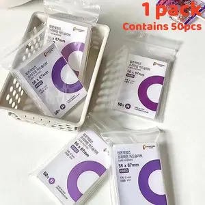 Clear Card Sleeves (50pcs/set), Trading Card Sleeve, 3 Inch Photo Protector Sleeves, Photo Protector for Album, Binding Supplies for Home & Office & School