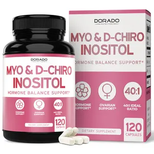 Myo-Inositol & D-Chiro Inositol Supplement - 120 Capsules (2050mg Per Serving, 40:1 Ratio) for Hormone Balance & Ovarian Health - INOSITOL SUPPLEMENT