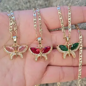 Dani butterfly pendant necklace gold plated