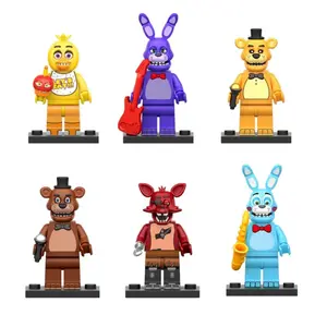 6Pcs FNAF Action Figure Toys At Five Nights Ornaments Assembled Toy DIY Model Game Peripheral Childrens Birthday Gifts