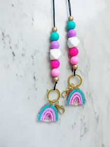 Bright Rainbow Lanyard {rainbow charm included}