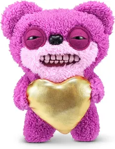 Fuggler Gold Fuggs by ZURU Funny Ugly Monster, Plush, Collectible, Toy (Teddy Bear Nightmare - Heart)