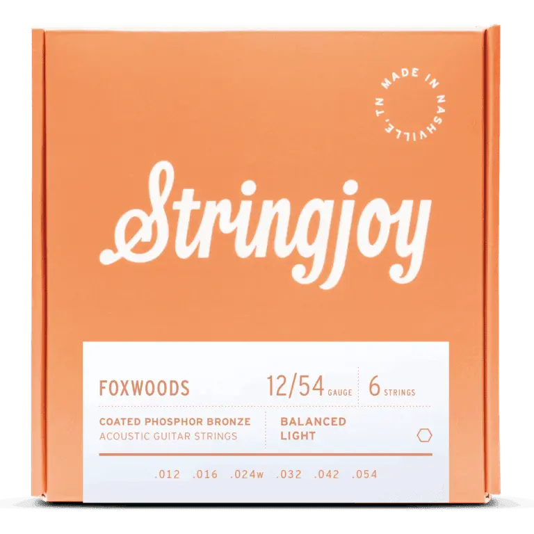 Stringjoy Coated Phosphor Bronze Acoustic Guitar Strings - .012-.054 Light Gauge Foxwoods, Clean Coating, Balanced Sound, Ideal for Gigs, .012.016.024W.032.042.054